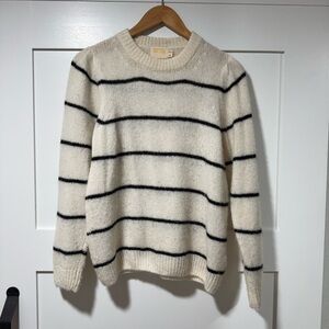 Cream and Black Striped Sweater